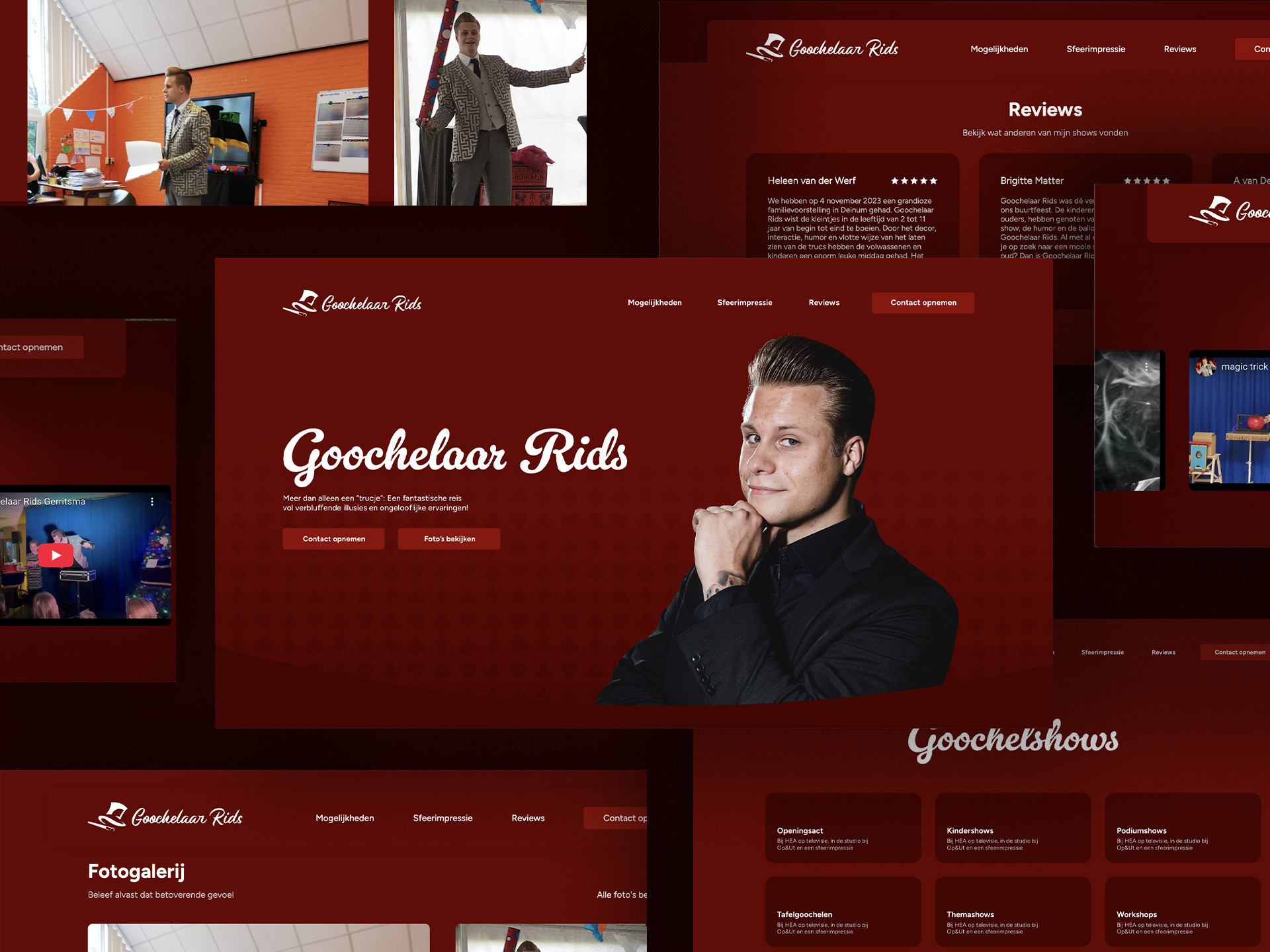 Goochelaar rids mockup website